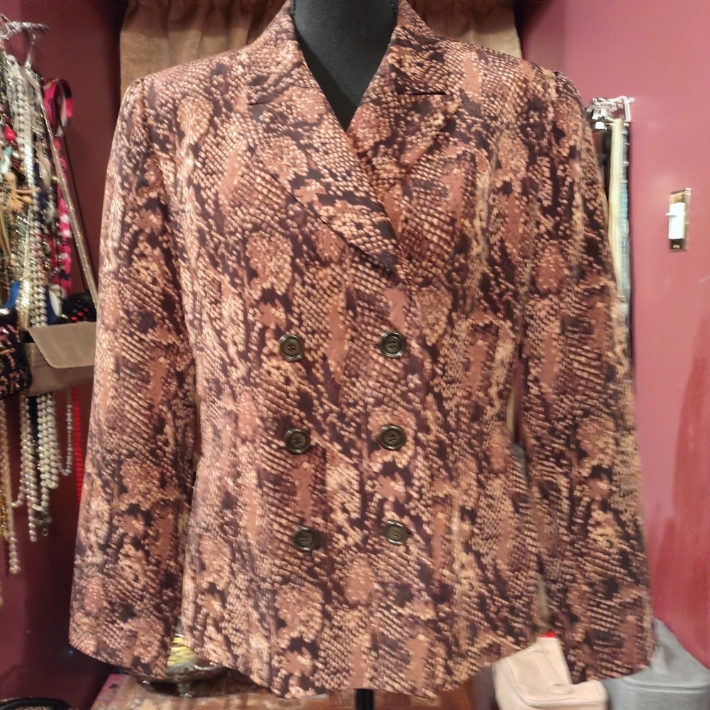 Kasper ASL Vintage Animal Print Blazer 10P